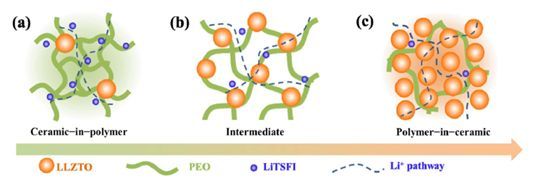 PEO/LLZTO復合電解質示意圖